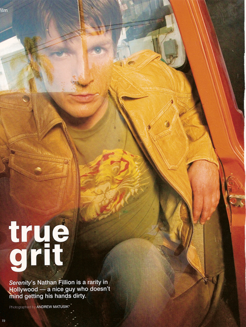 Nathan Fillion in Zink (magazine) 1st image