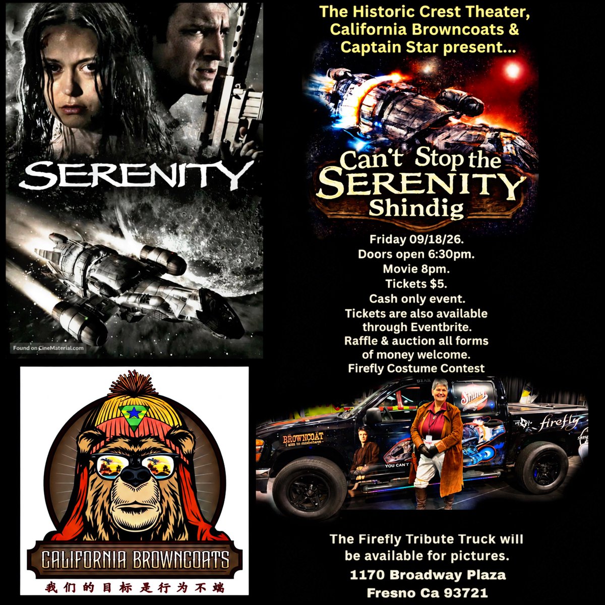 Fresno, CA Can’t Stop the Serenity screening Friday, September 18, 2026