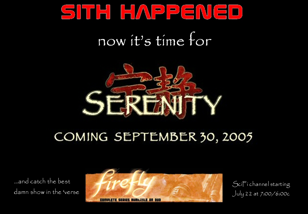 Flyer to promote FF/Serenity to StarWars Fans!!!