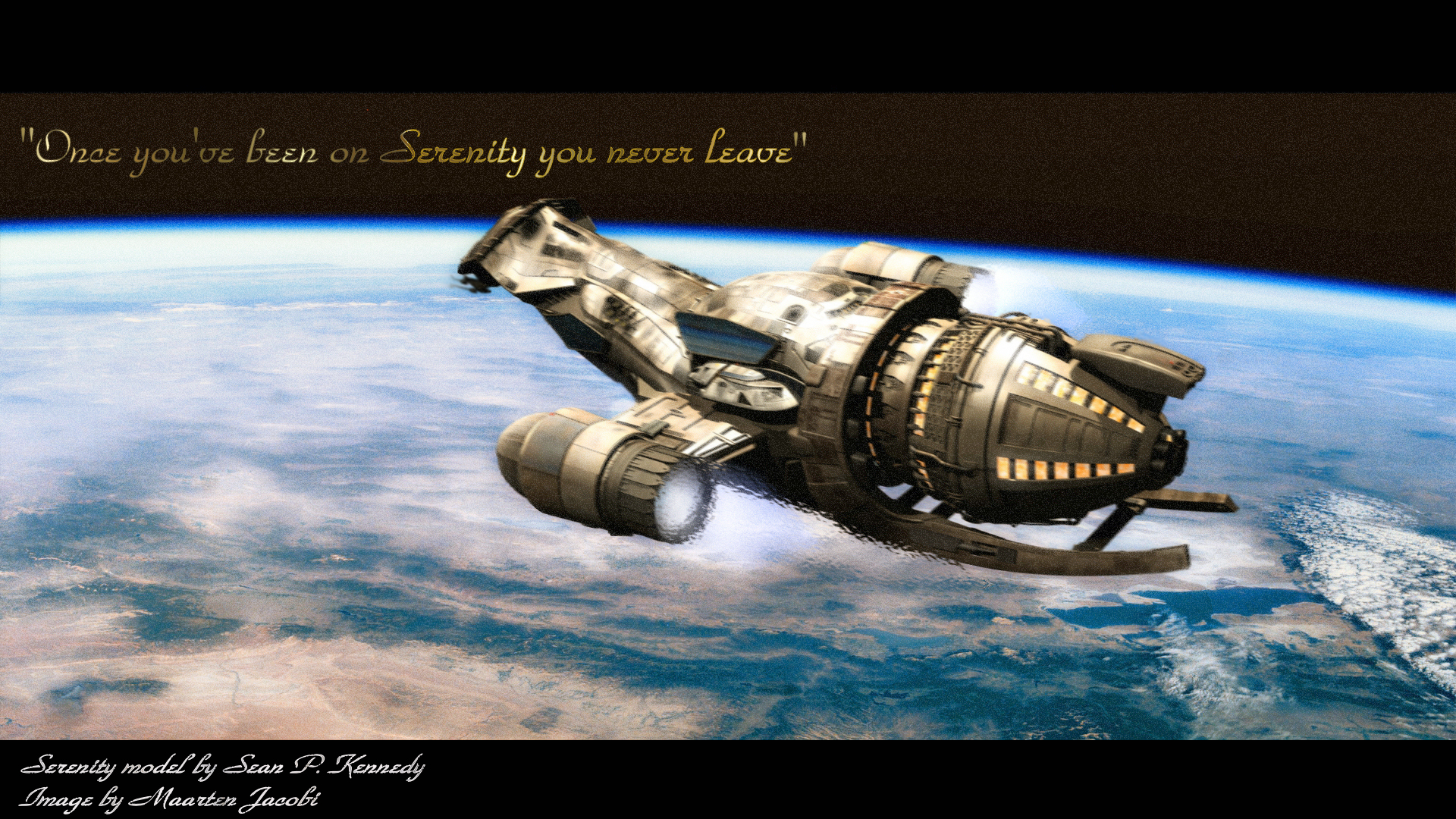 Serenity flying over earth 2