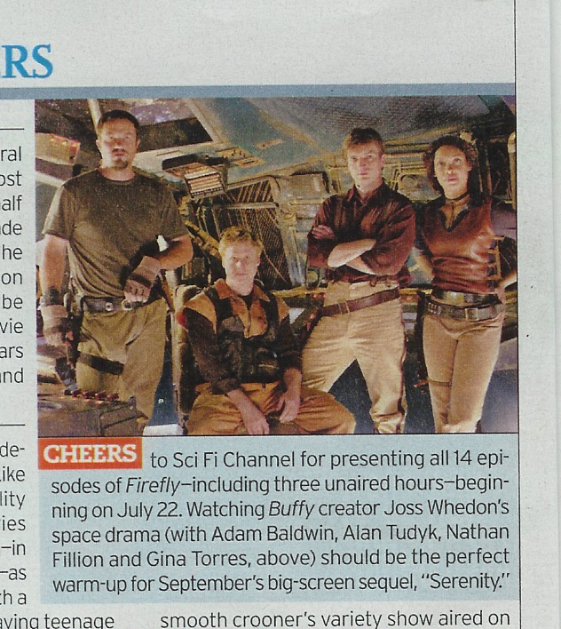 Mention and pic of Serenity/Firefly in TV Guide
