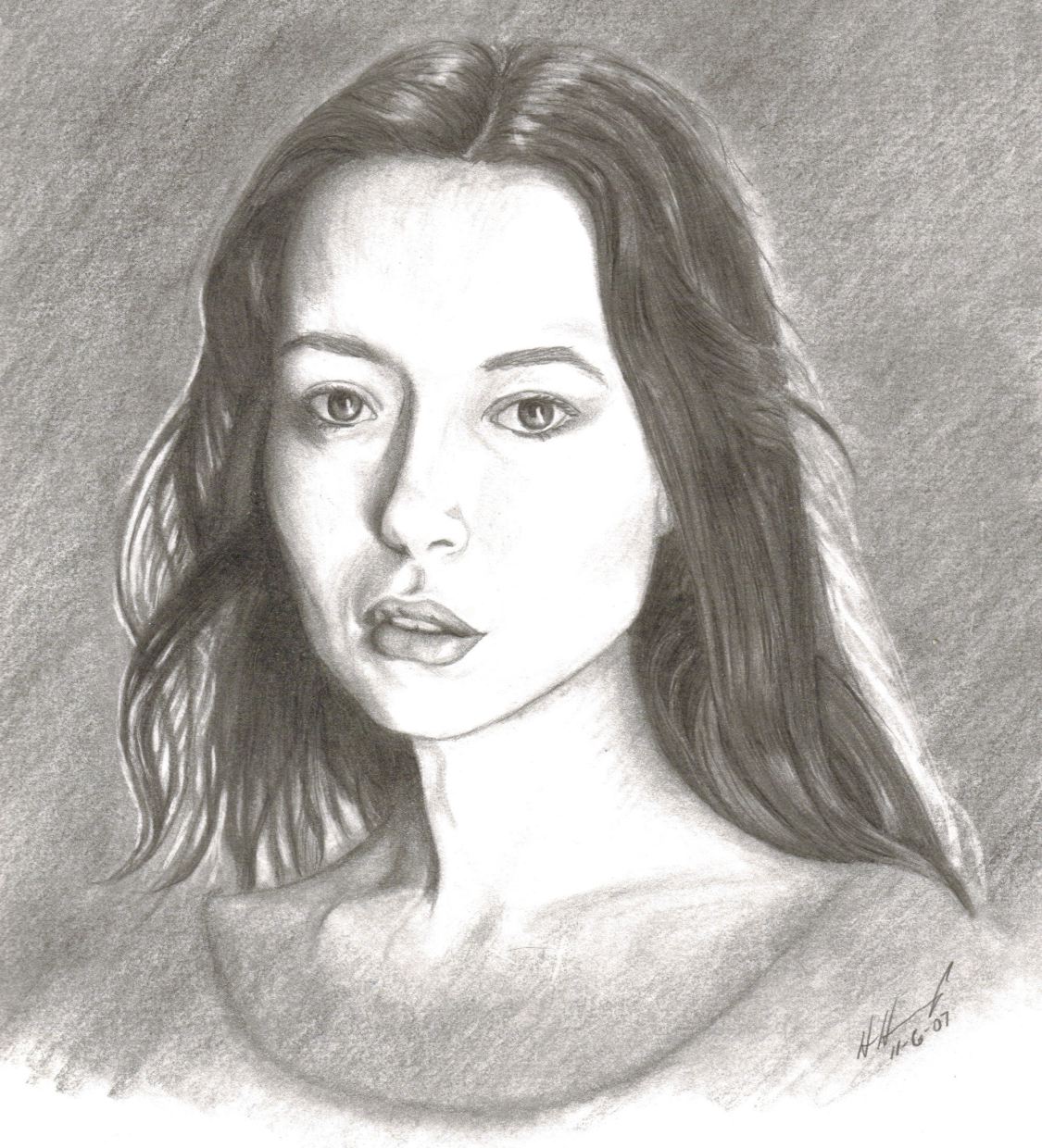 River in pencil