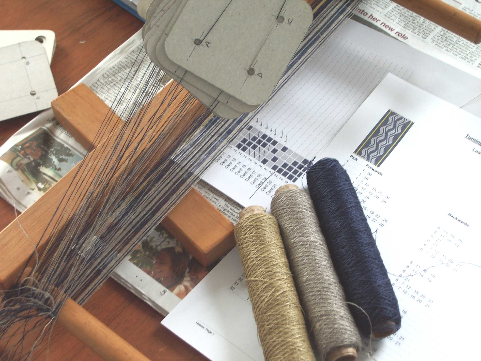 Textile Art - Leaf in the Wind (preparation/warp up)