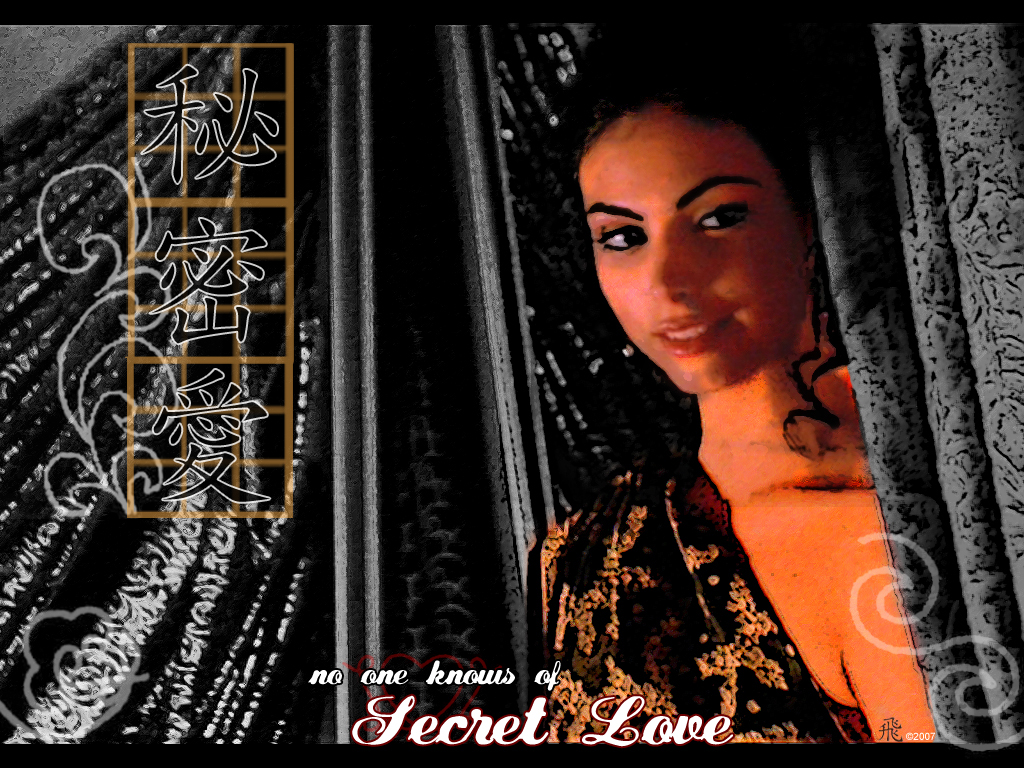 Secret Love BW&color (Wallpaper)
