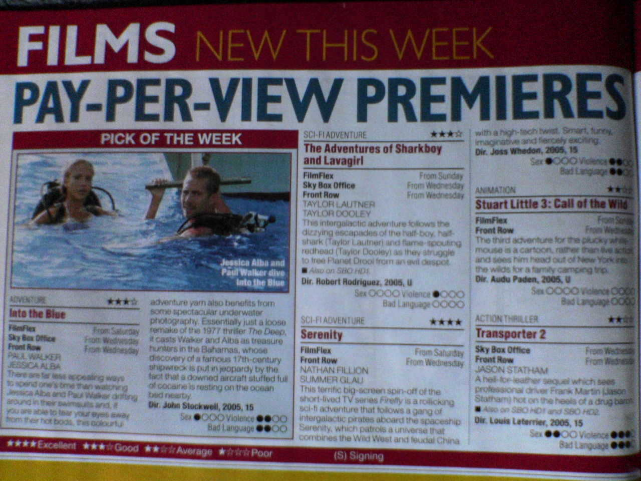 Serenity in TV & Satellite Week 27 May - 2 Jun 2006