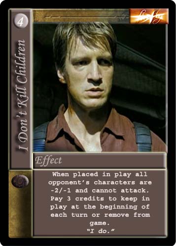 I Don't Kill Children Card