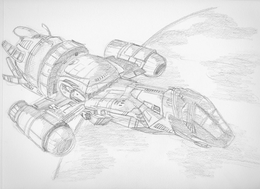 The serenity ship (quick BW sketch)