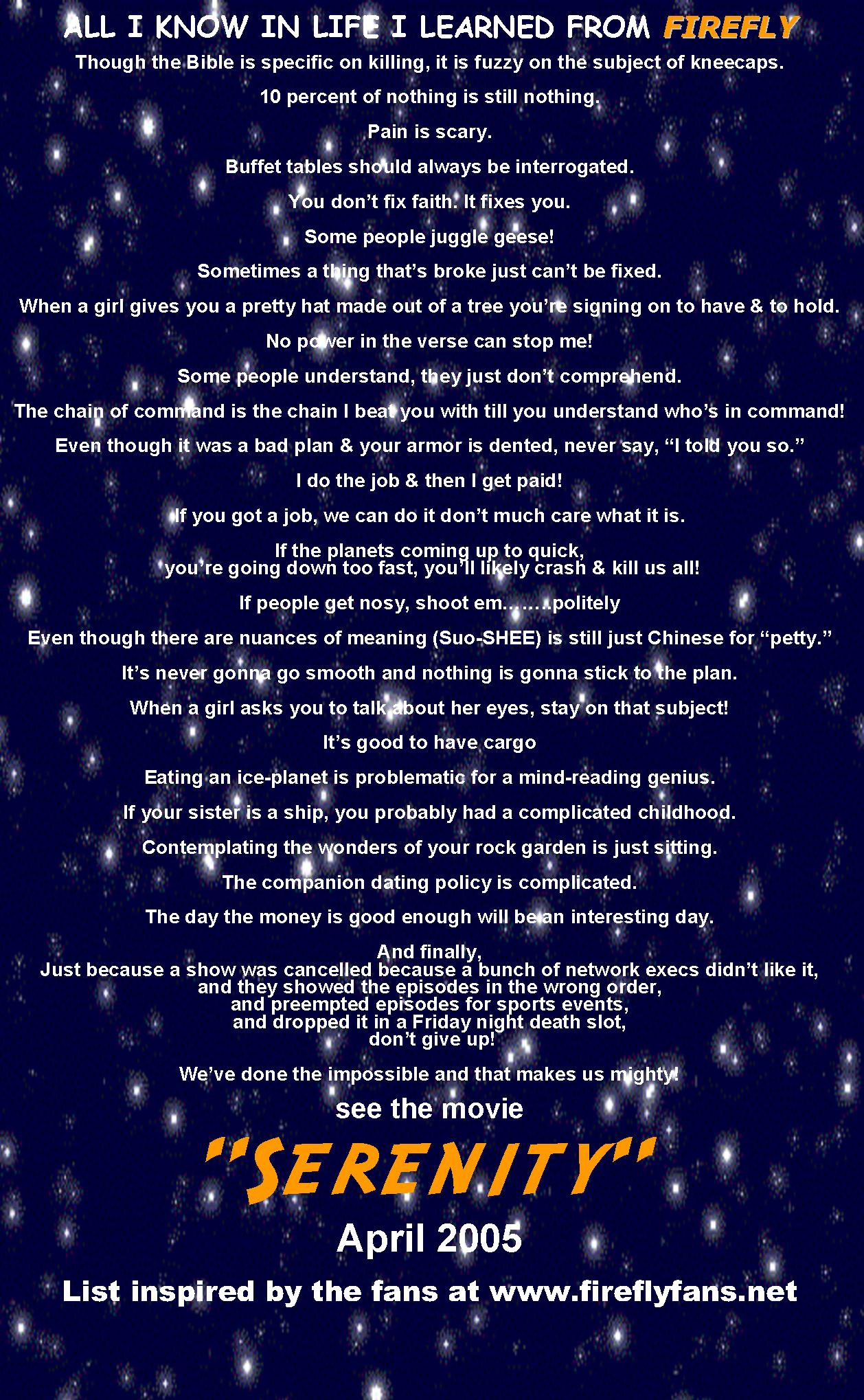 High Quality All I learned poster