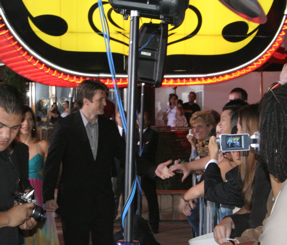 Shaking Hands with Nathan Fillion