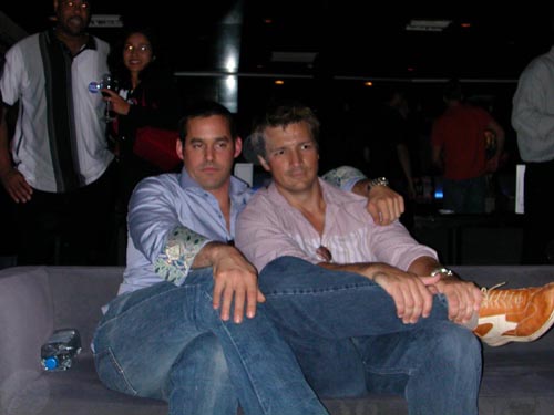 Nathan Fillion and Nicholas Brendon at High Stakes 2004