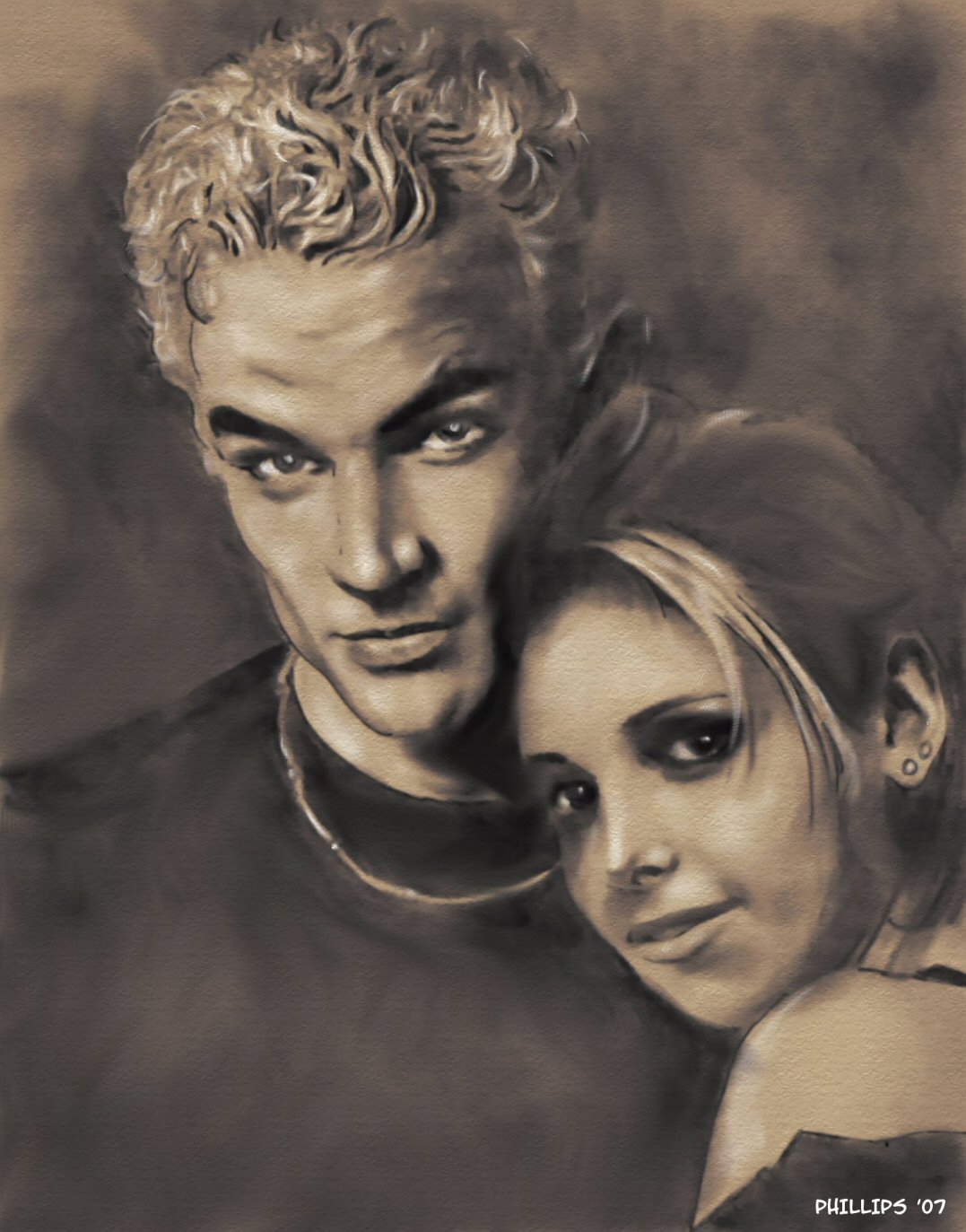 Spike/Buffy drawing
