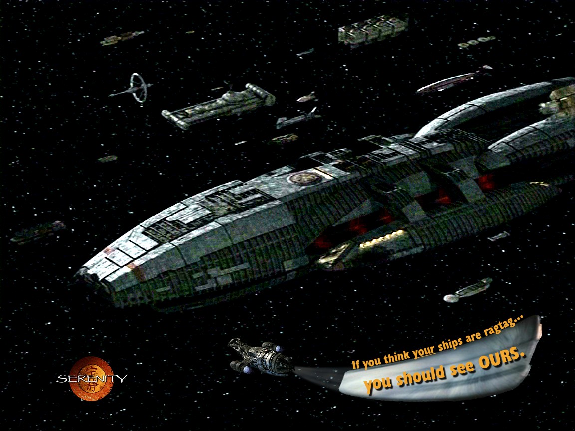 Serenity Fly-By of the Galactica