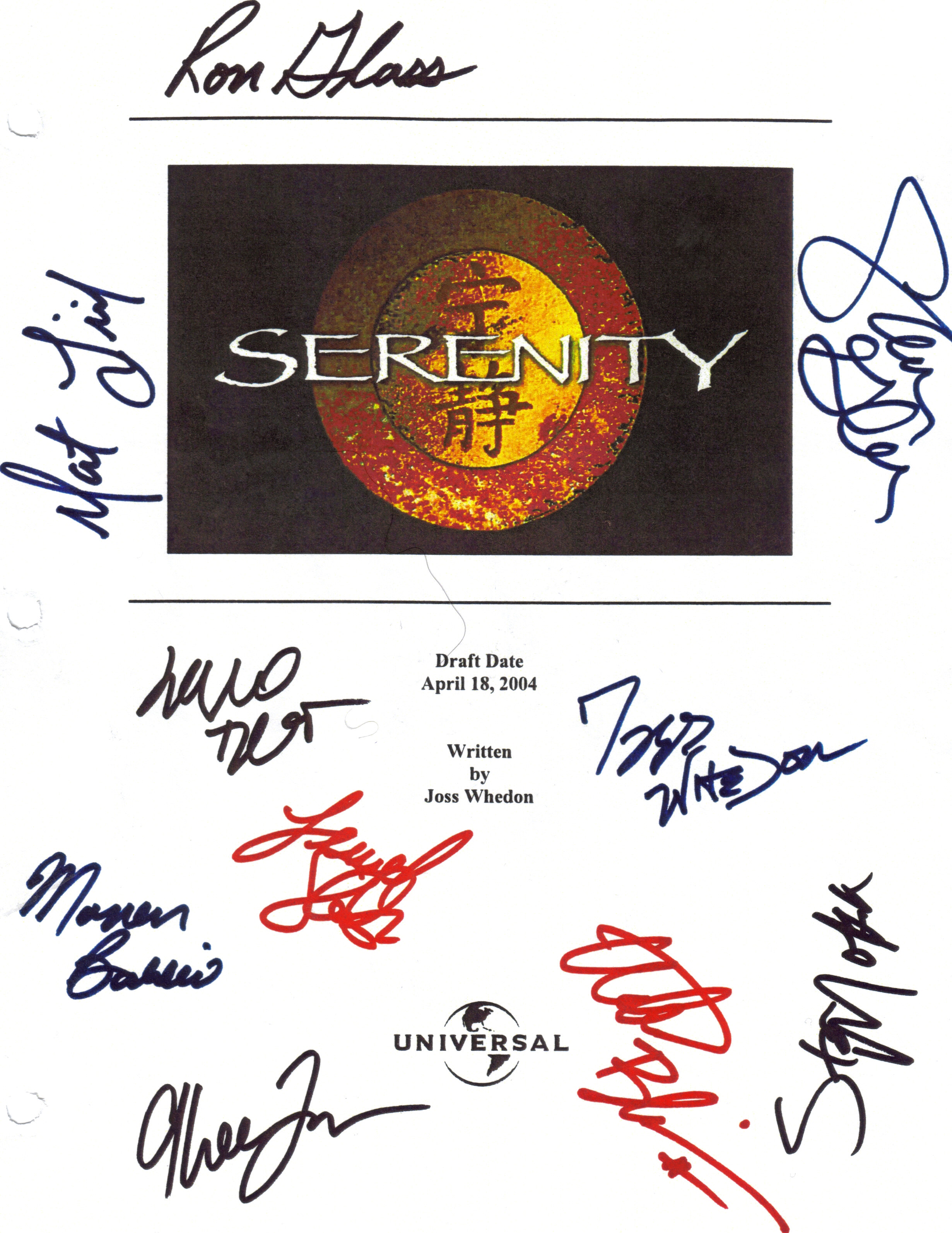 Script Cover for Serenity