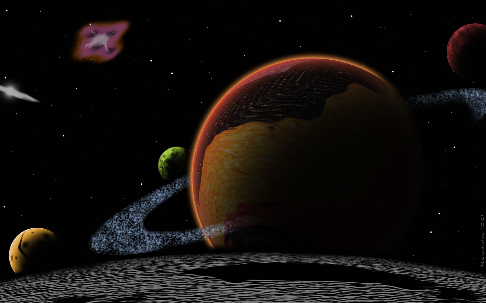 Dozens of planets and hundreds of moons...