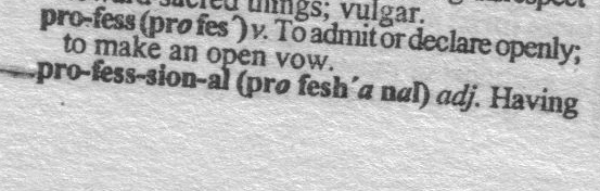 Proof on how to spell PROFESSSIONAL