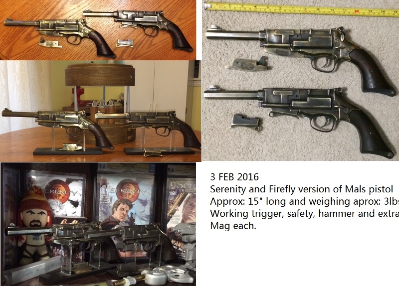 Malcolm‘s pistols, Serenity and Firefly. All metal 