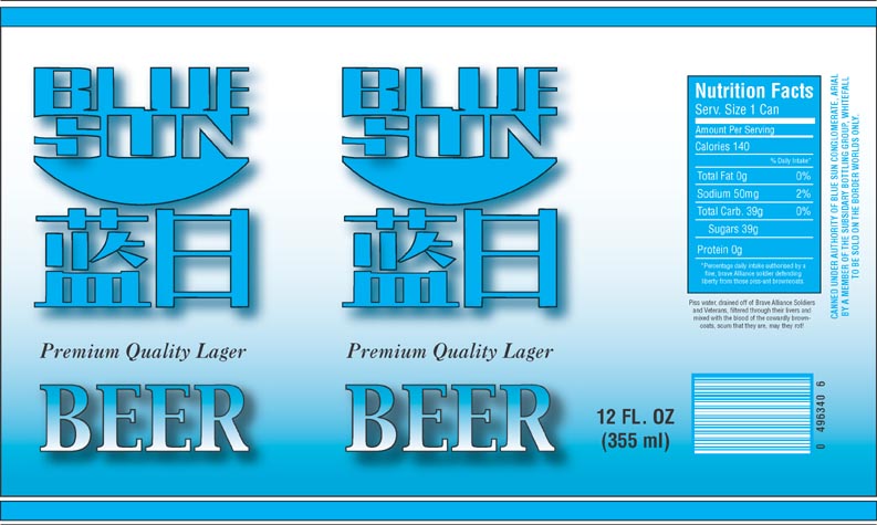 BlueSun Beer Label