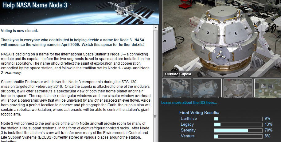 Serenity's going to space!!