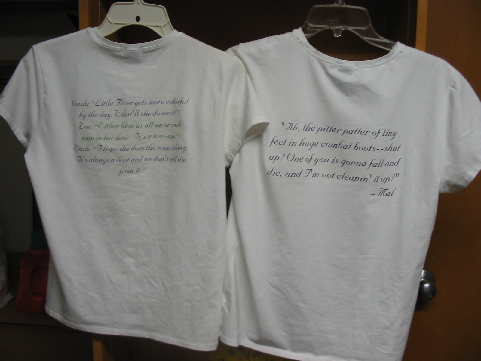 Our Shirts' back