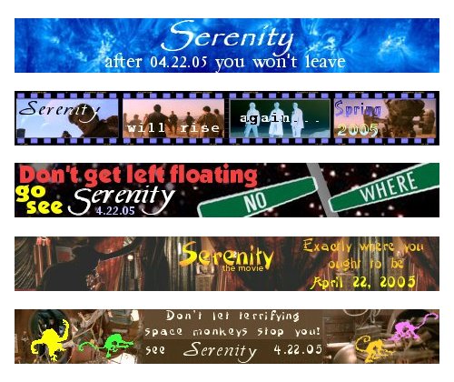 Some Serenity banners...feel free to use and abuse 'em!