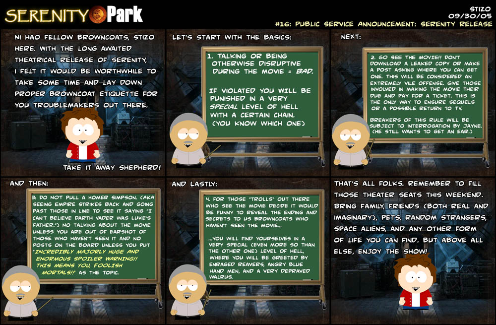 Serenity Park 16: PSA - Serenity Release