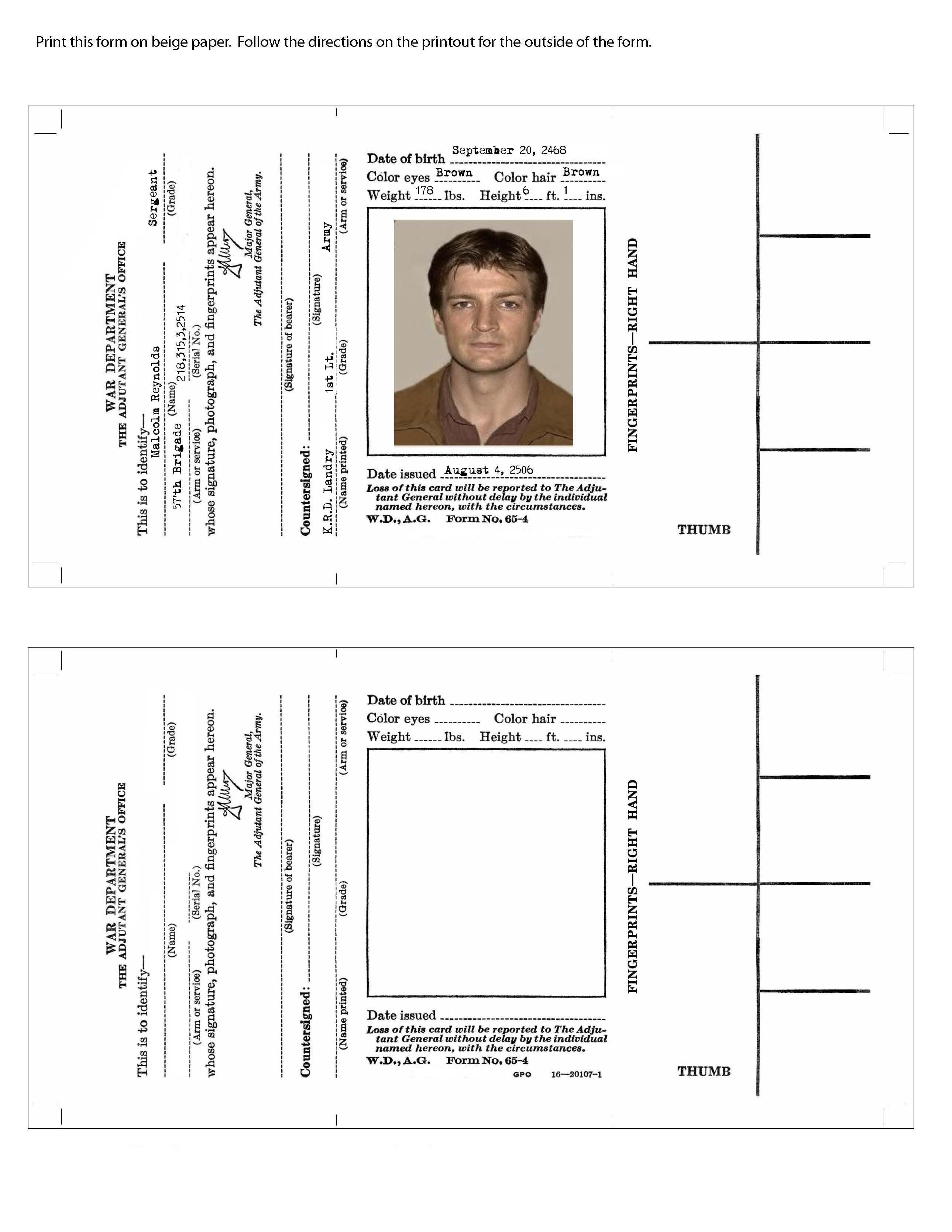 Browncoat Military ID Inside