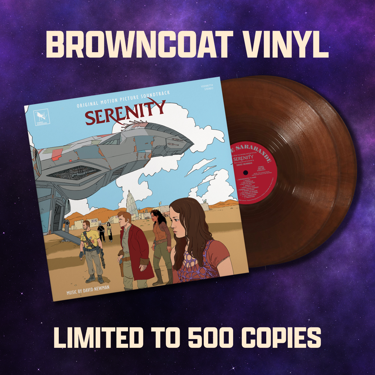 Serenity Browncoat vinyl. Also available Translucent Blue vinyl