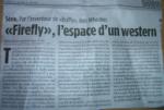 article on Firefly in French newspaper