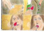 Kaylee eating a strawberry