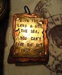 "Burn the Land..." Pendant in Copper and Brass