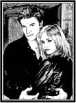 Buffy and Angel in B/W